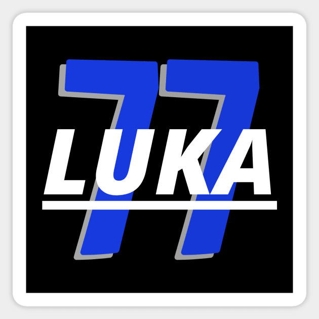 LUKA 77- Dallas Mavs Black t-shirt Sticker by Just4U